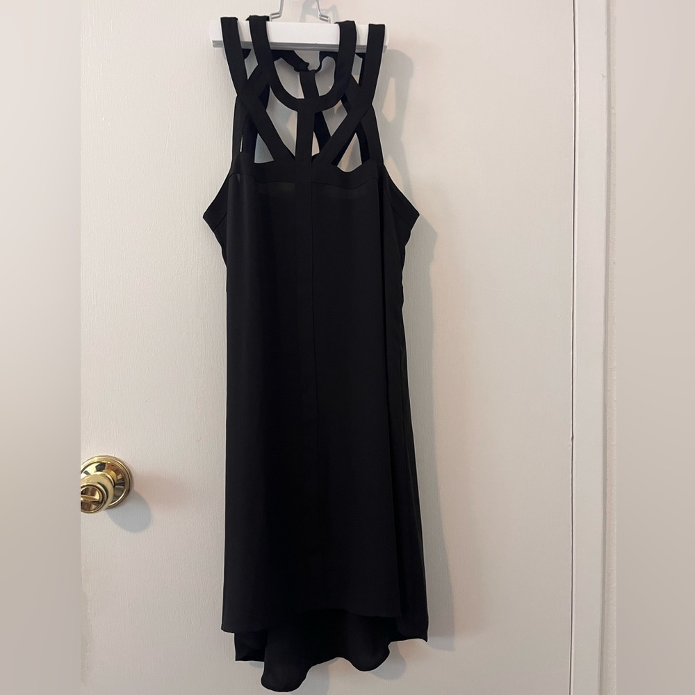 BCBG MAXAZARIA Like New Little Black Dress Strappy Cutout Size XS